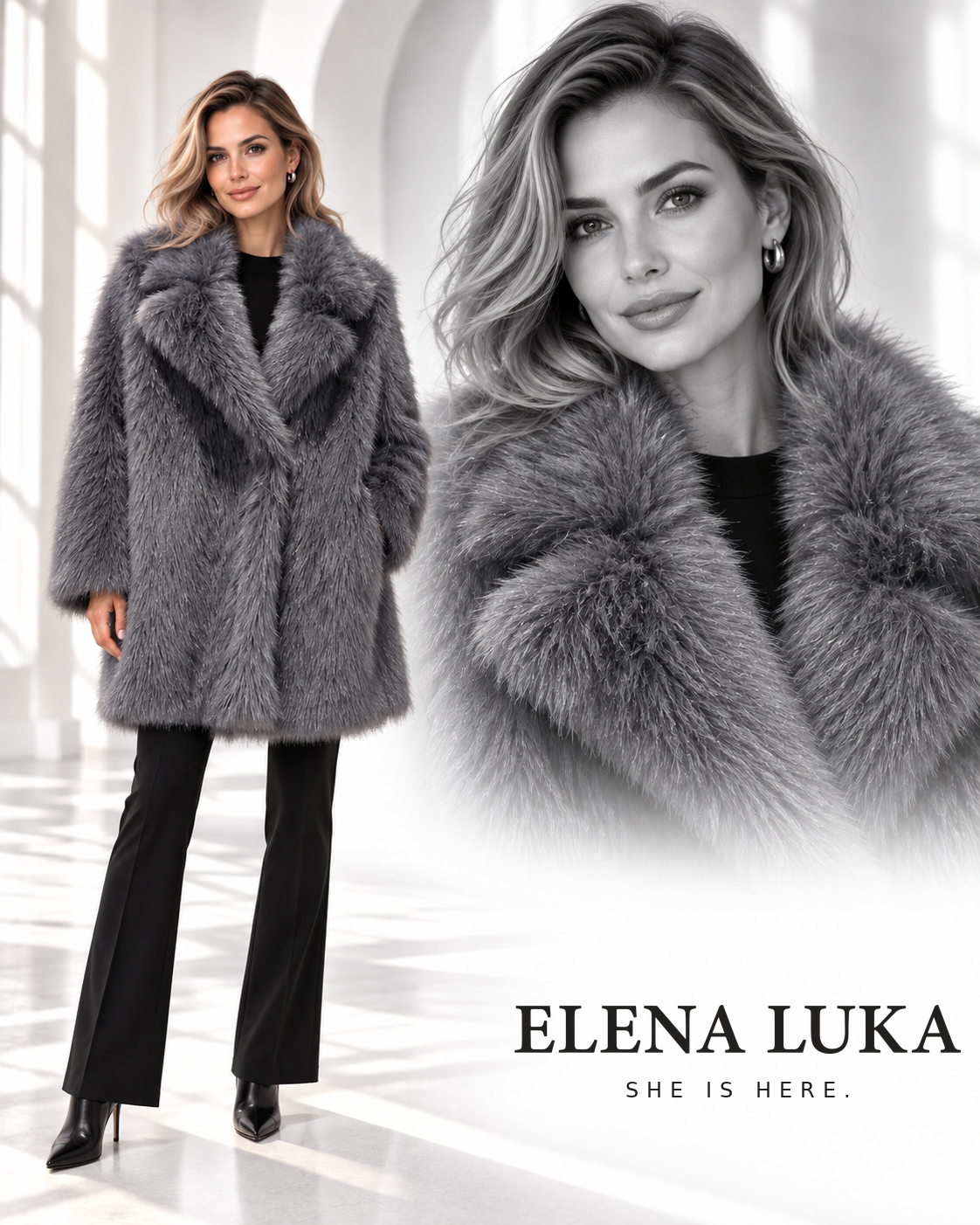 SILVER MIST Textured Coat