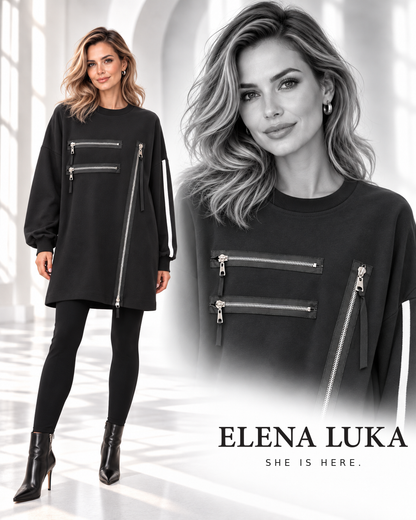 URBAN EDGE Zip-Detail Tunic