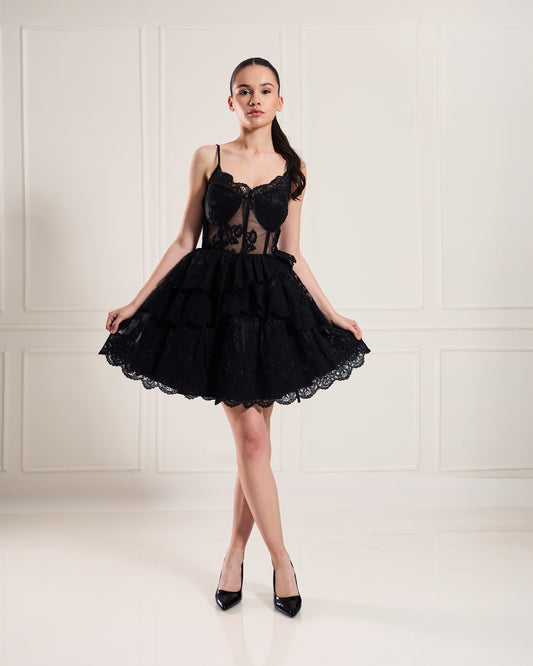 Noir Lace Corset Dress