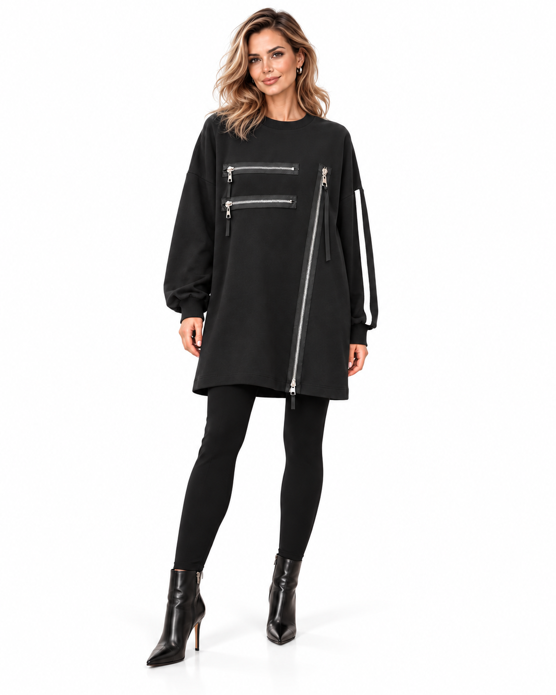 URBAN EDGE Zip-Detail Tunic