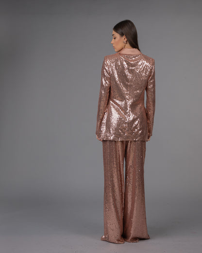 Небесен Glitz Co-ord сет