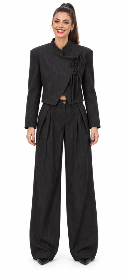 Elena Luka - asymmetrical pinstripe suit -  Alexandra