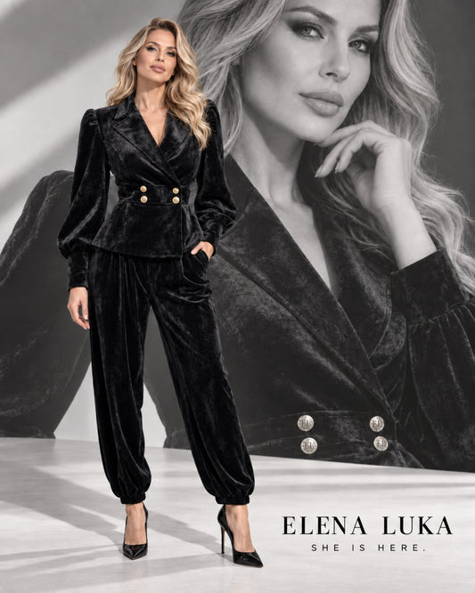 Elena Luka Black Velvet set - Angelina