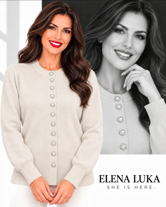 Elena Luka Pearl Button knit top - Sofia