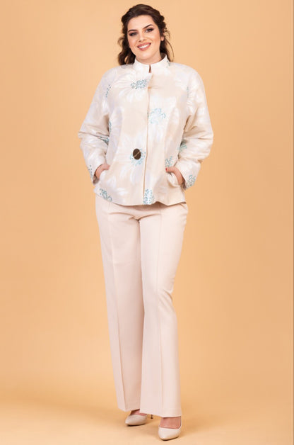 Pink floral blazer and pink pants