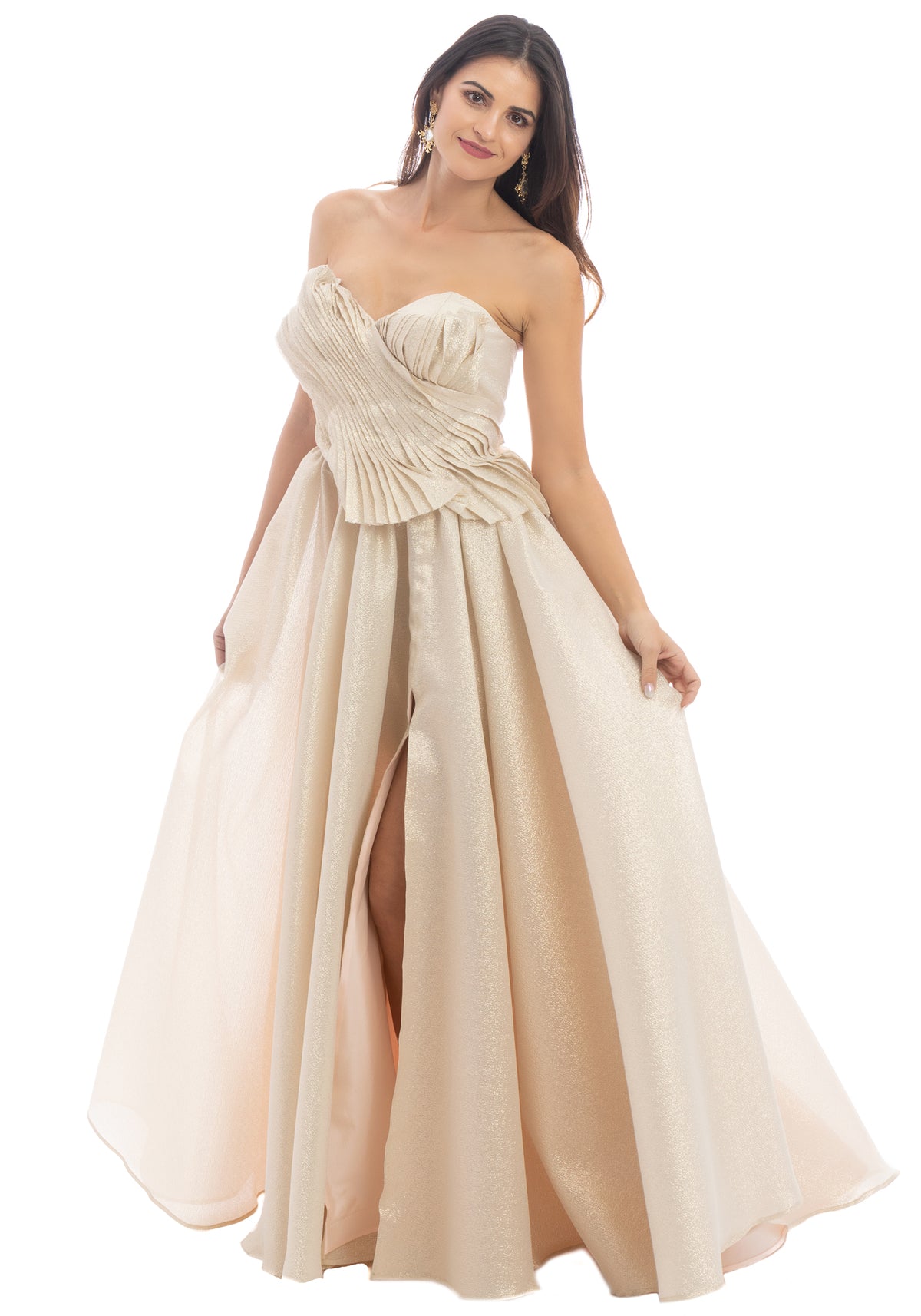 Exclusive Strapless Bustier Gown