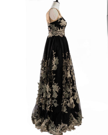Black and gold dress