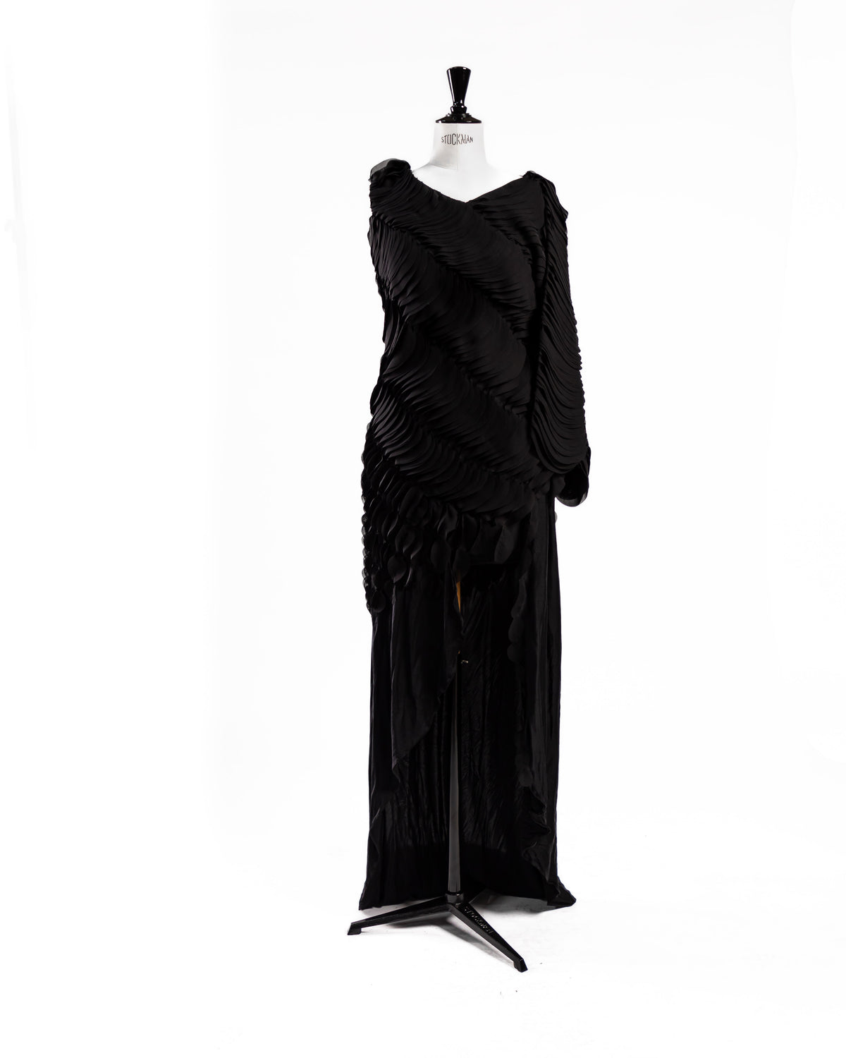 Black silk layered dress