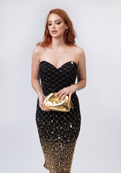 Black and gold dress