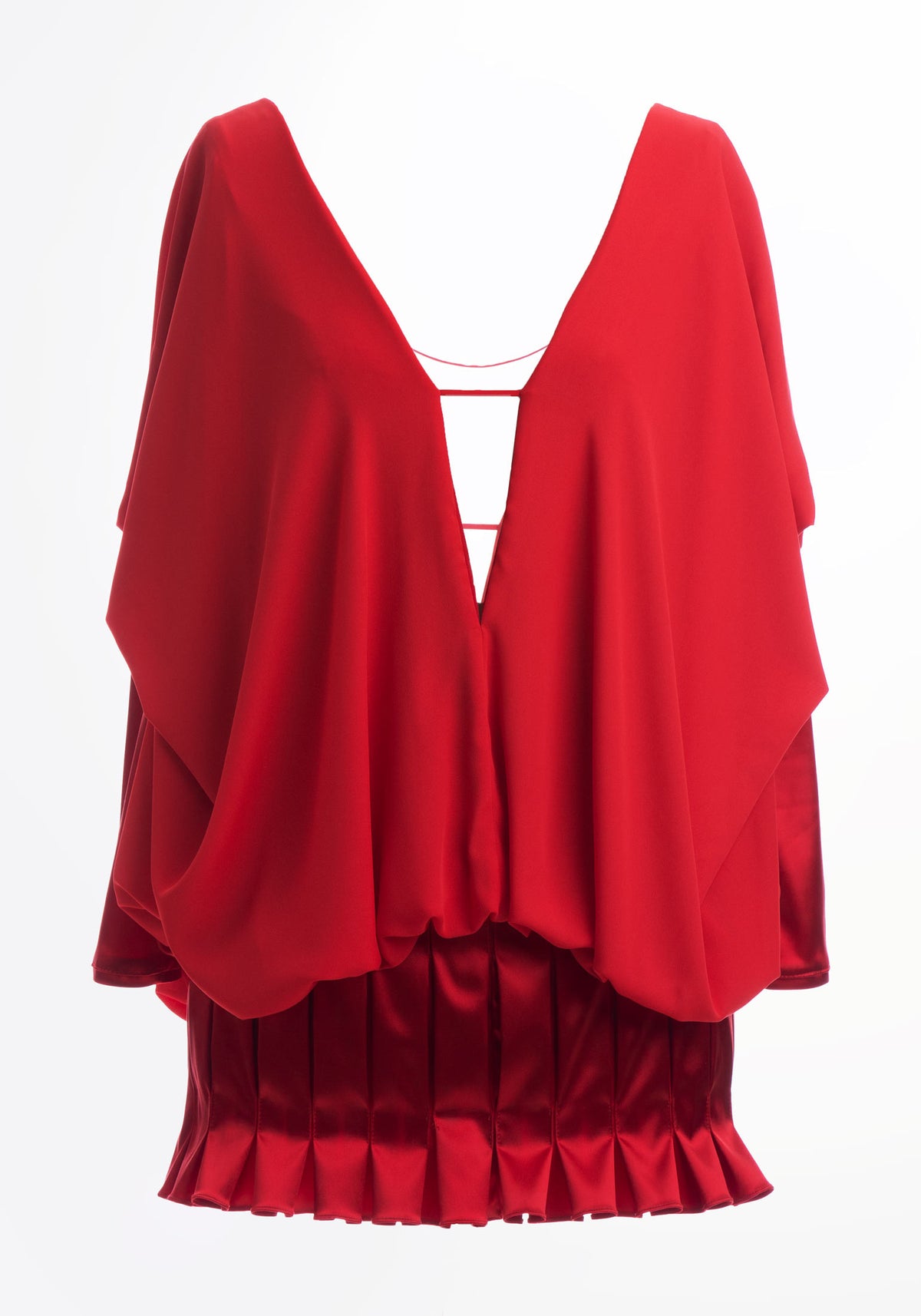 Црвениот фустан за забави со долги ракави на Дијана