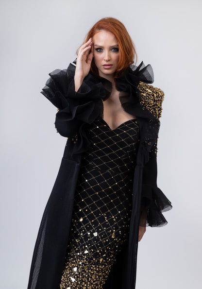 Black and gold dress