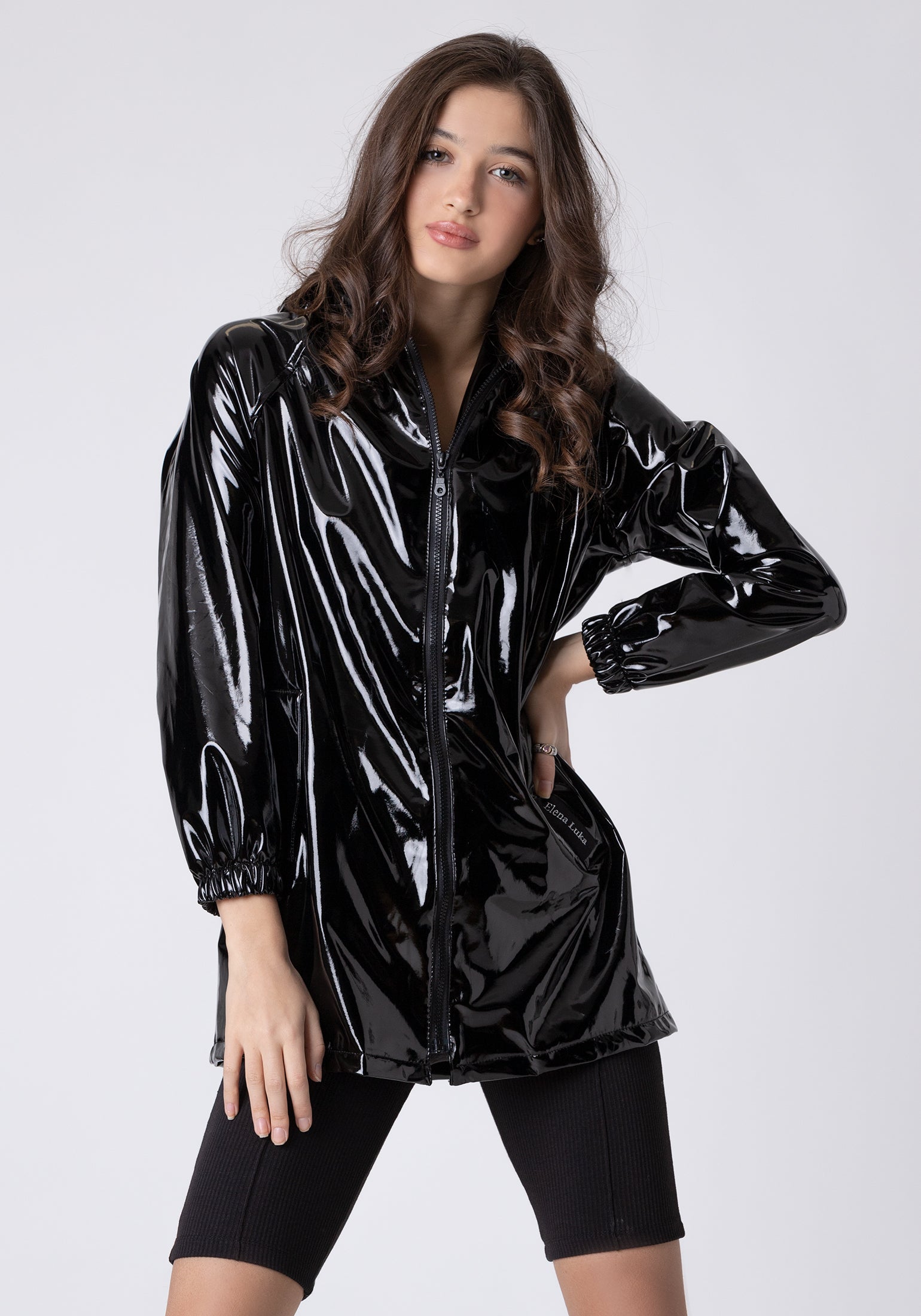 Vinyl hot sale jacket womens