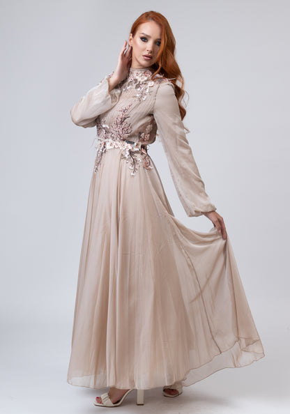 Beige romantic dress