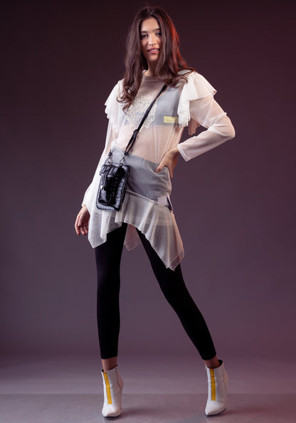 Sheer Ruffle Blouse