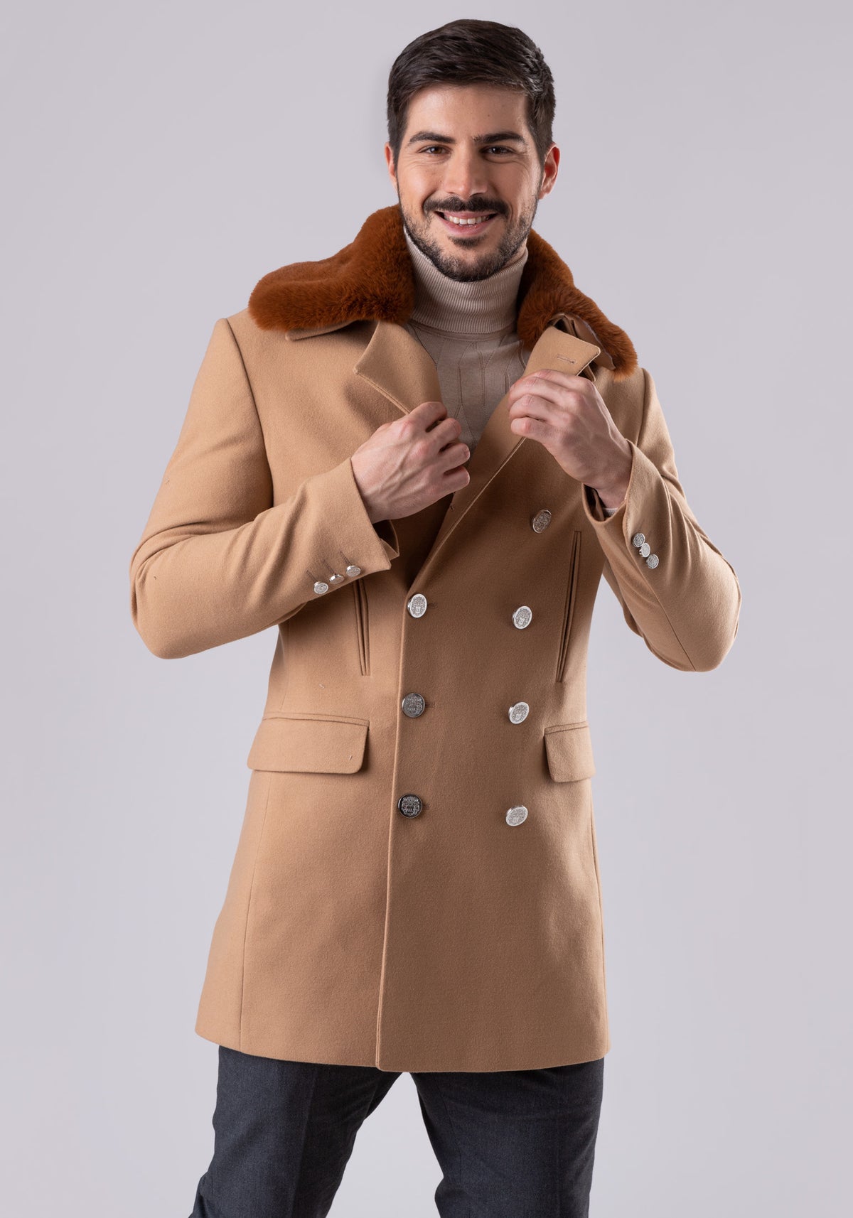 Fur coat brown
