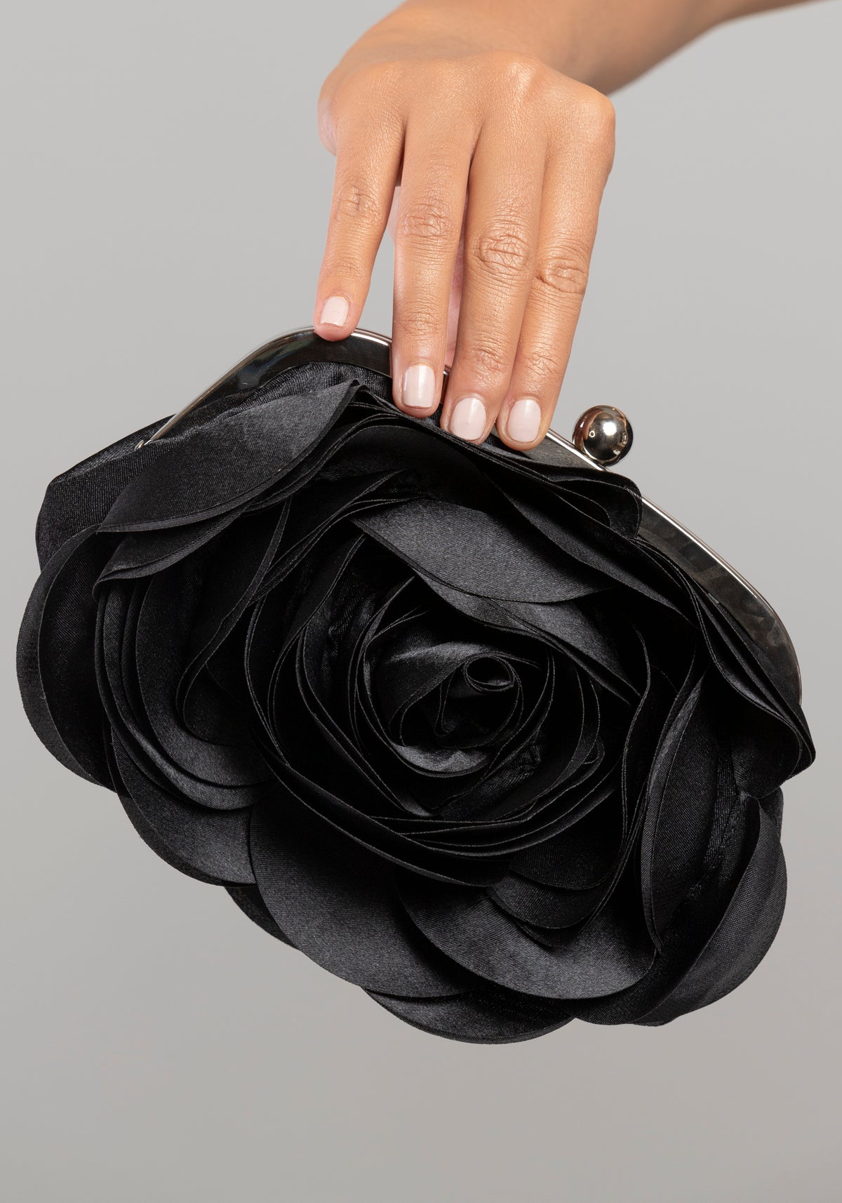 Black flower luxury handbag