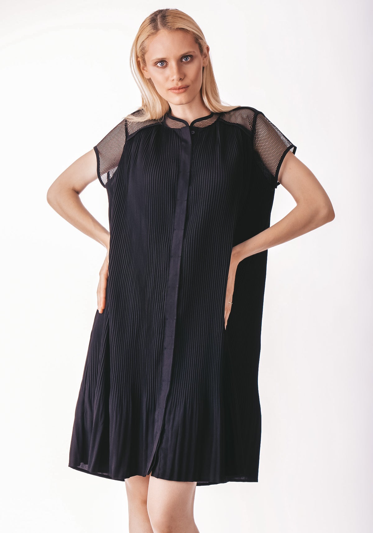 Pleated Shirt Dress
