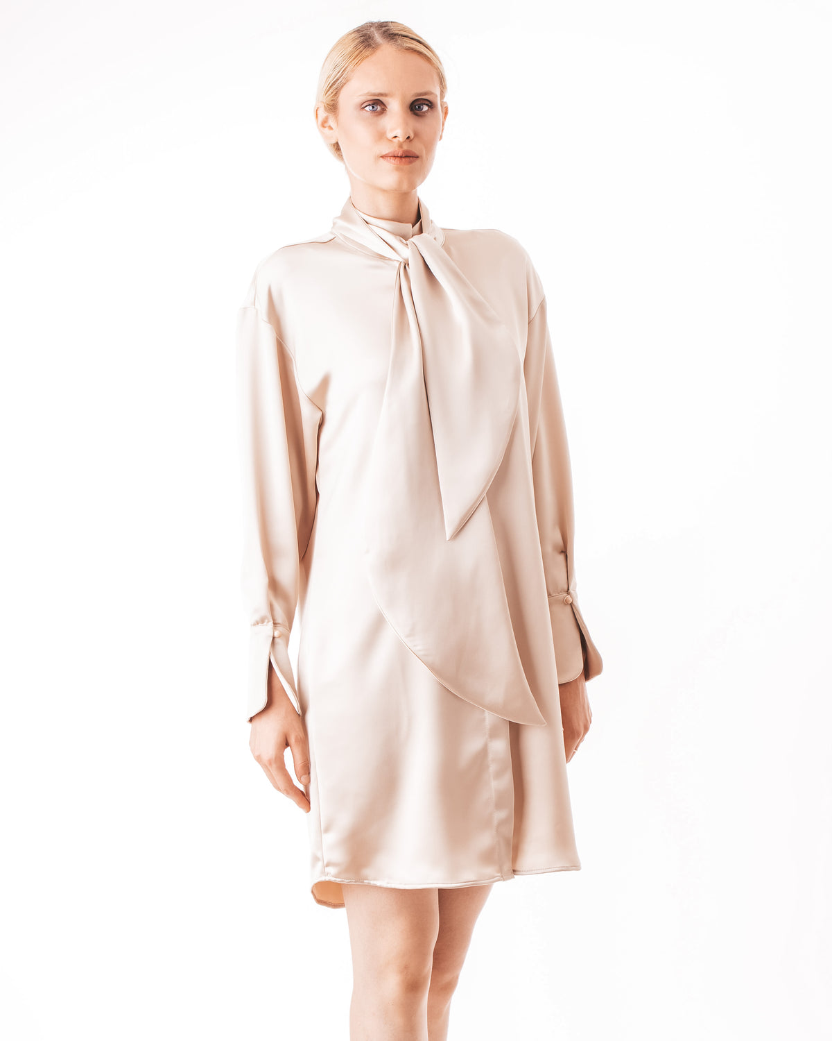 Satin Shirt Dress