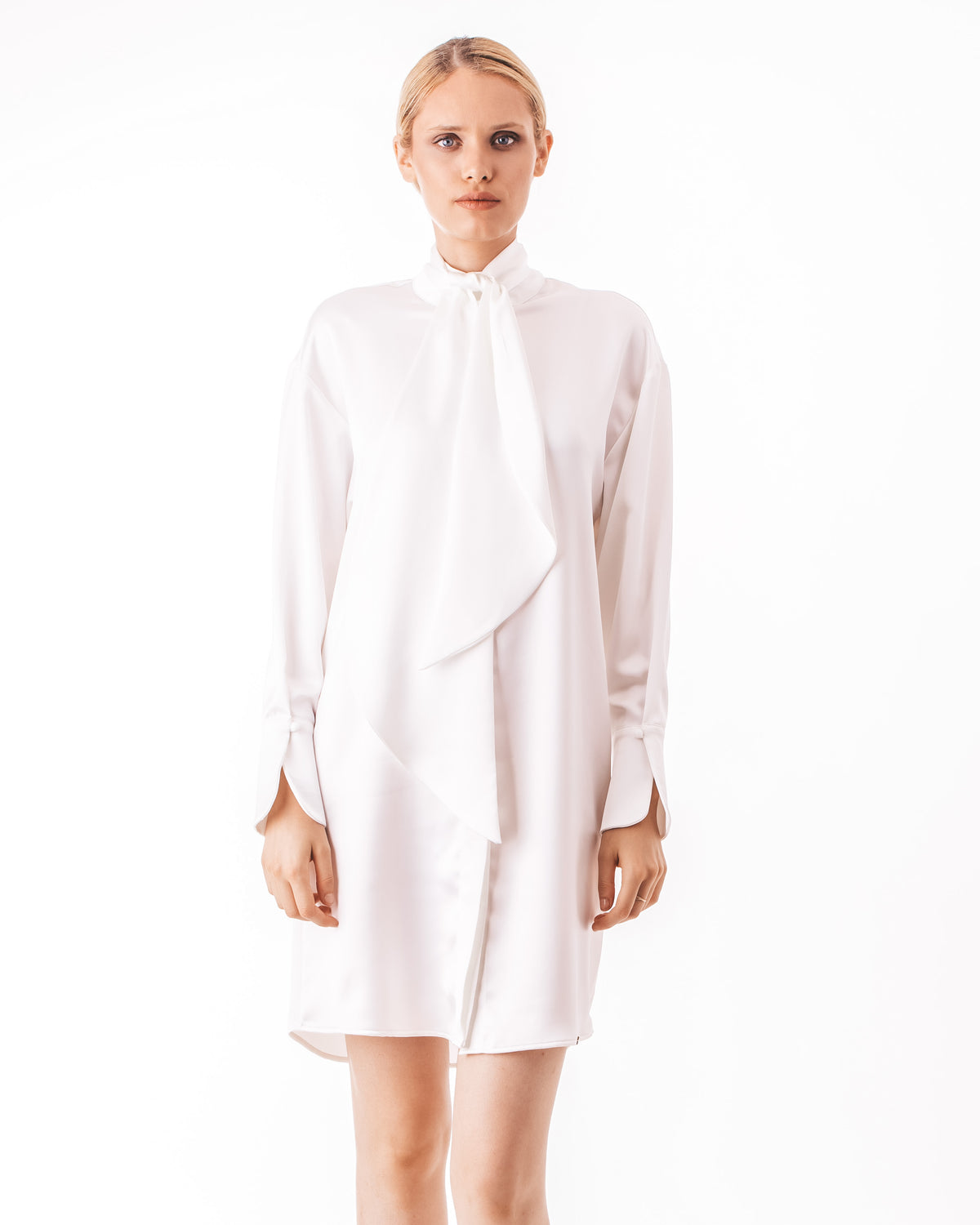 Satin Shirt Dress