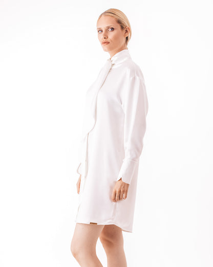 Satin Shirt Dress
