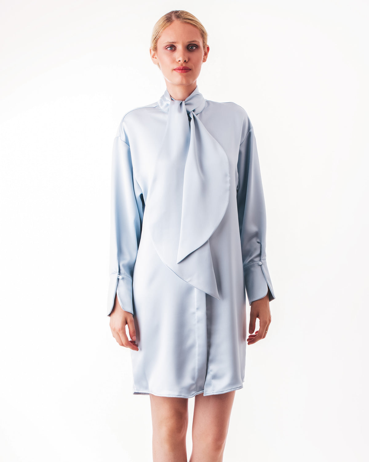 Satin Shirt Dress