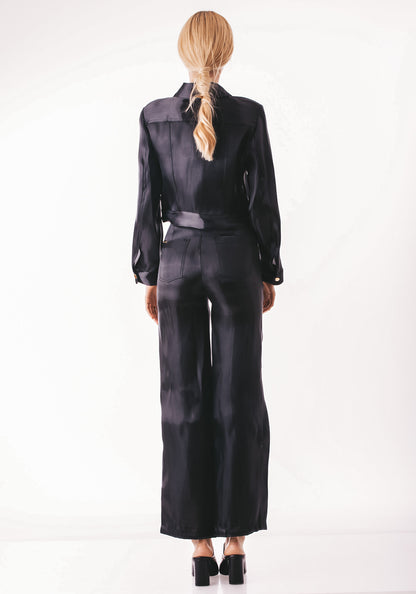 Metallic Cropped Jacket & Pants