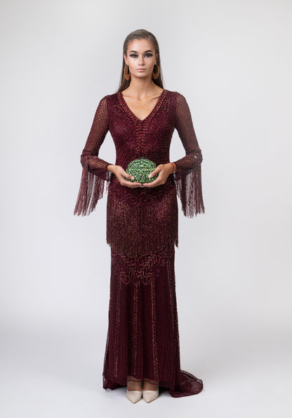 Dark red luxurious dress