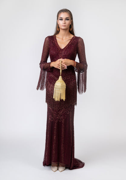 Dark red luxurious dress