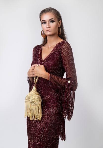 Dark red luxurious dress
