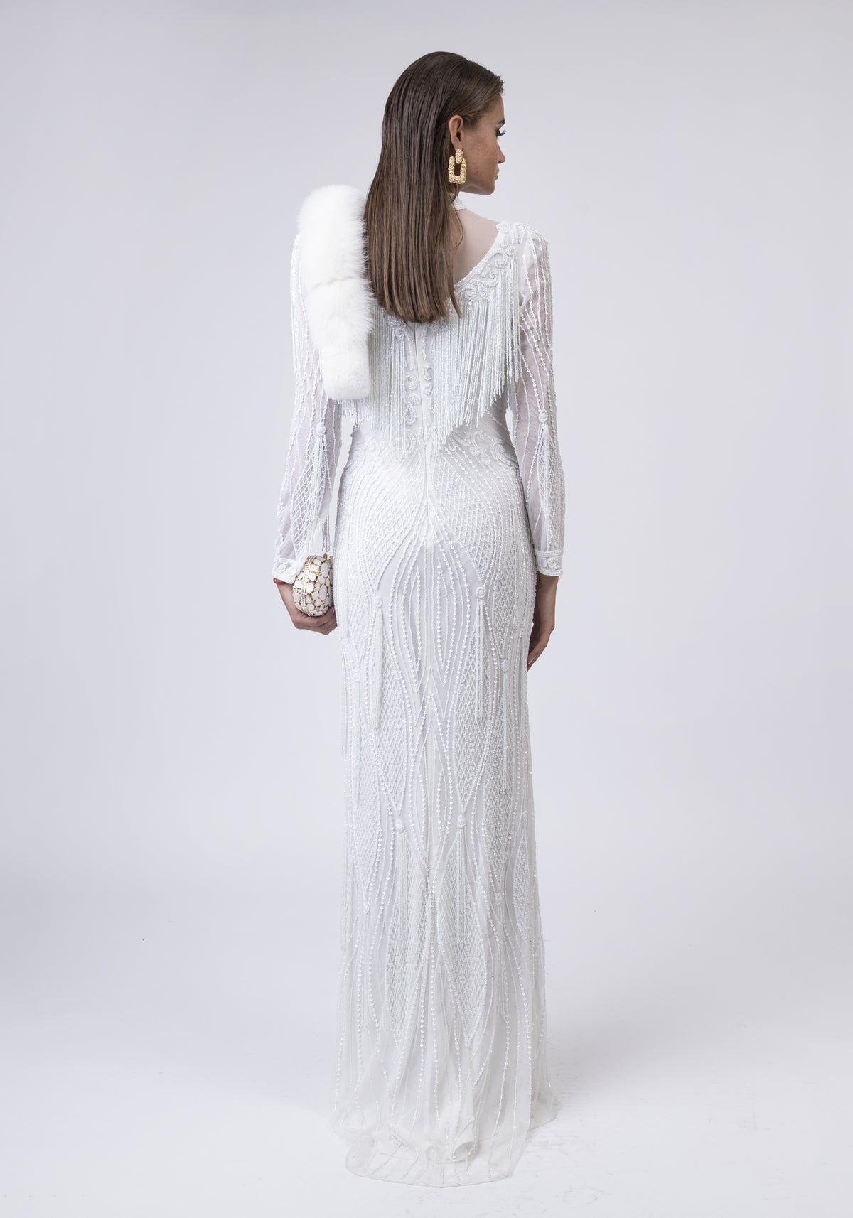 White beaded dress