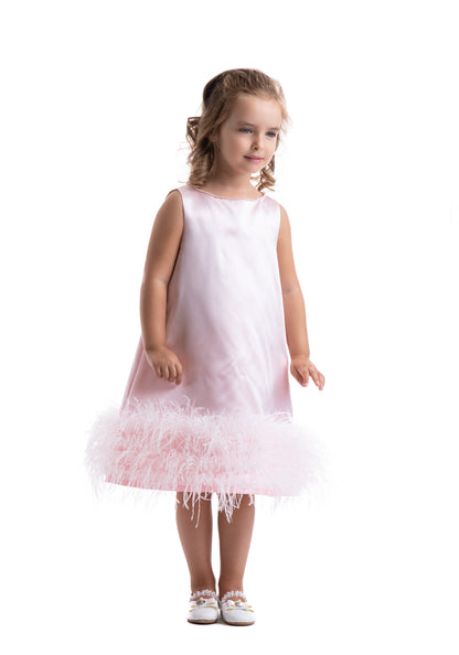 Fluffy Feather Rosette Dress